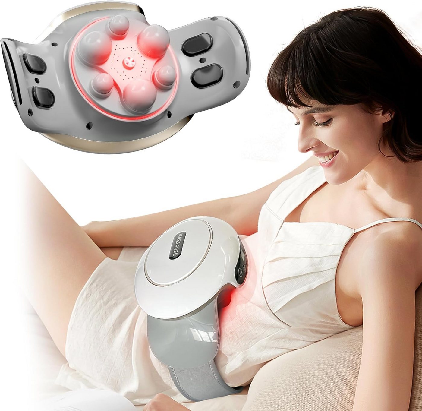 ibettertec Massagegerät Bauchmassagegerät Massagegerät mit Wärmefunktion zur Ganzkörpermassage, Elektrische Rückenmassagegeräte, Nackenmassagegeräte, Geschenke für Männer Frauen von ibettertec