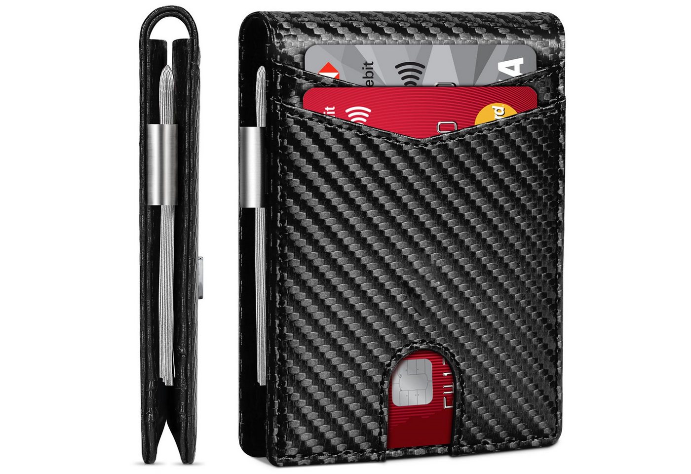ibettertec Mini Geldbörse Geldbörse Herren Slim Wallet RFID Blocking Kohlefaserleder (Portmonee Herren mit 11 Kartenetui, Ausweisfenster, Geldscheinklammer, Minimalistischer Geldbeutel Herren,Geldbörse Herren mit RFID Schutz, Portmonee Portemonnaie Herren klein, Slim Wallet mit Münzfach, Mini Geldbörse Herren&Damen, Kreditkartenetui Kartenetui-Geldbeutel) ibettertec Mini Geldbörse Geldbörse Herren Slim Wallet RFID Blocking Kohlefaserleder (Portmonee Herren mit 11 Kartenetui, Ausweisfenster, Geldscheinklammer, Minimalistischer Geldbeutel Herren,Geldbörse Herren mit RFID Schutz, Portmonee Portemonnaie Herren klein, Slim Wallet mit Münzfach, Mini Geldbörse Herren&Damen, Kreditkartenetui Kartenetui-Geldbeutel) von ibettertec