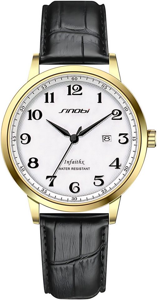 ibettertec Quarzuhr Herrenuhr Multifunktionsuhr Armbanduhr, (Armbanduhr Herren, Multifunktionsuhr Herrenuhr, Leder Armbanduhr, Chronograph Herrenuhr), Datum, Stoppfunktion, Wasserdicht bis 3 BAR von ibettertec