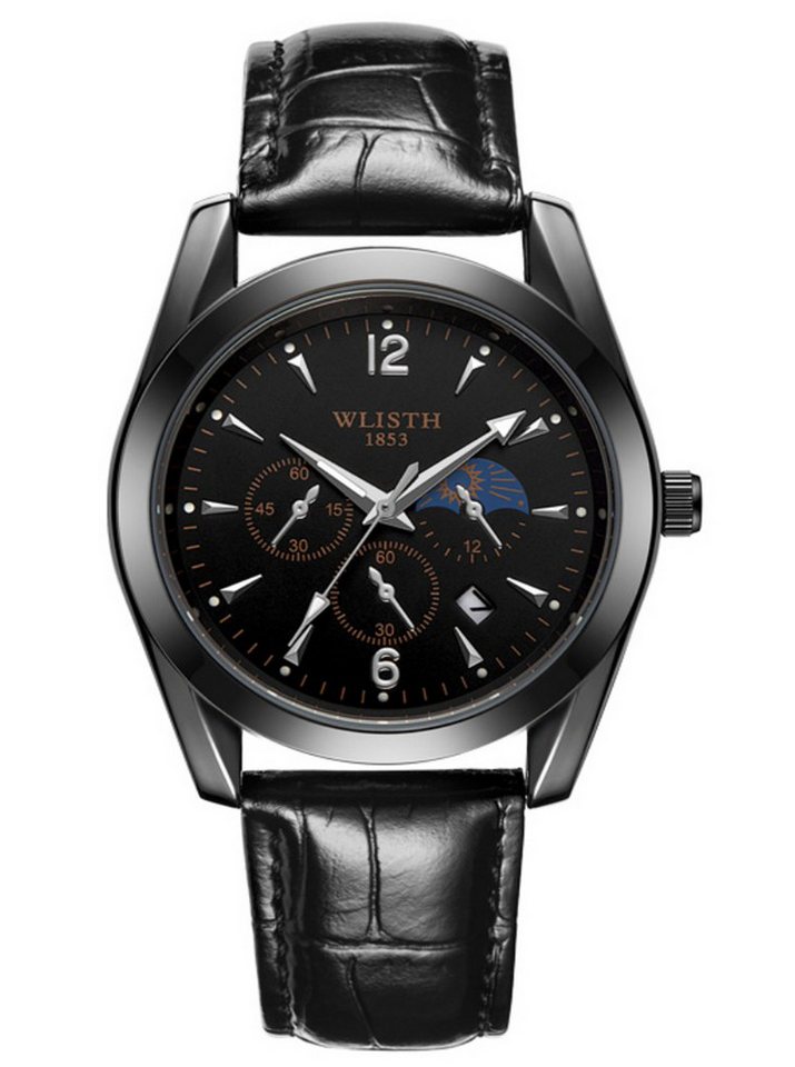 ibettertec Quarzuhr Quarzuhr, Armbanduhr Herrenuhr, Multifunktionsuhr, (Leder Armbanduhr, Chronograph Herrenuhr), Herrenuhr, Echtes Lederarmband, Leuchtzeiger, Lederarmband von ibettertec