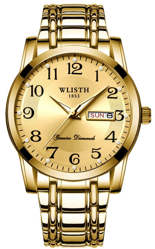 ibettertec Quarzuhr Quarzuhr, Multifunktionsuhr Armbanduhr Herrenuhr, (Edelstahl Armbanduhr, Herren watch Edelstahl Armbanduhr Herrenuhr, Armbandkürzer & Etui, Edelstahlarmband) von ibettertec