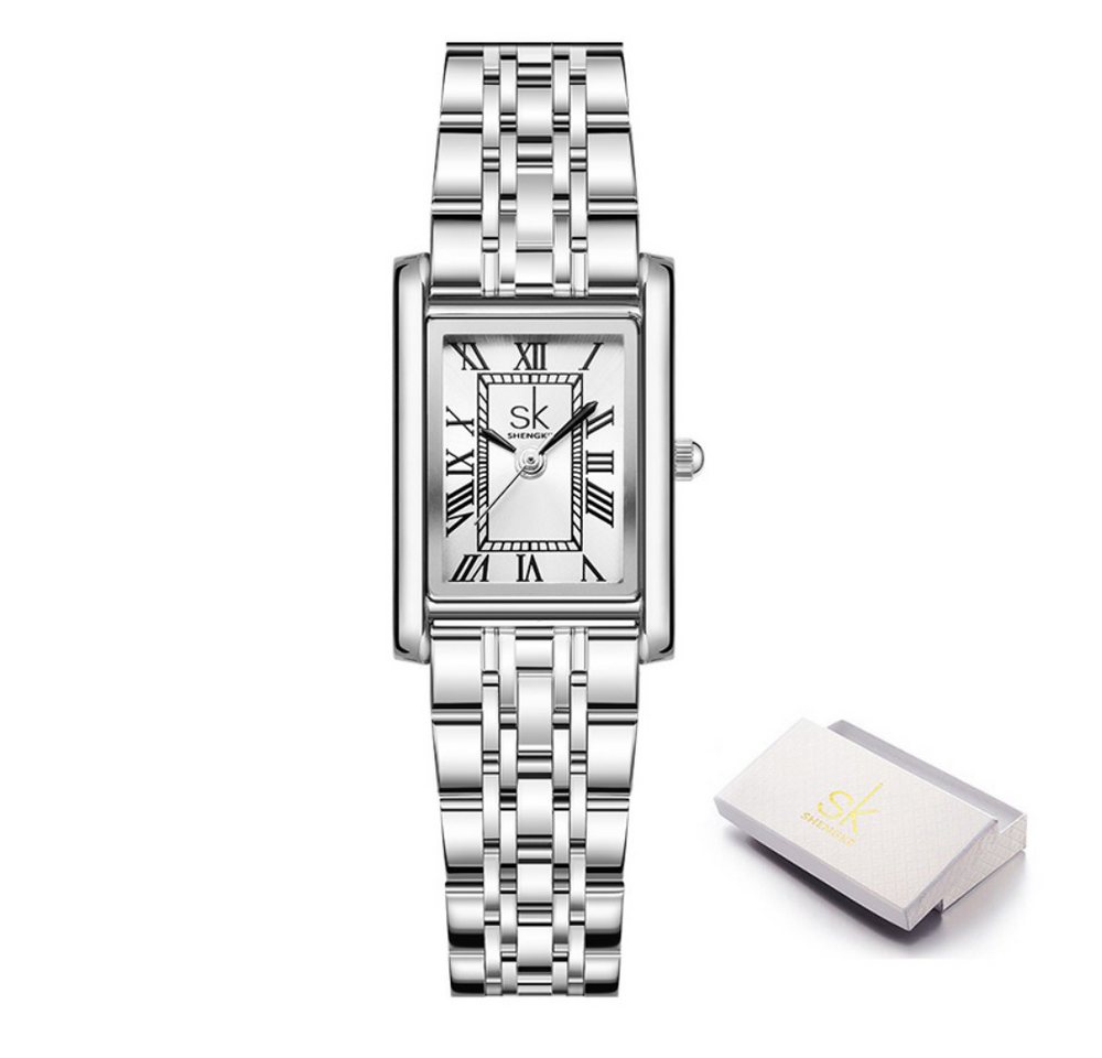 ibettertec Quarzuhr Quarzuhr Armbanduhr Edelstahl Damen Uhr, Multifunktionsuhr Damenuhr, (Multifunktionsuhr Armbanduhr, Edelstahl Armbanduhr, Chronograph Damenuhr, Damenuhr), Edelstahlarmband, Geschenkebox, inkl Armbandkürzer & Etui von ibettertec