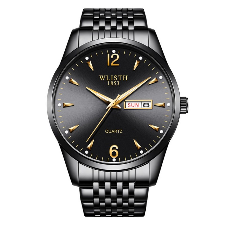 ibettertec Quarzuhr Quarzuhr Armbanduhr Edelstahl Herren Uhr, Multifunktionsuhr Herrenuhr, (Edelstahl Armbanduhr, Chronograph Herrenuhr, Geschenkebox, Armbandkürzer & Etui, Edelstahlarmband) von ibettertec