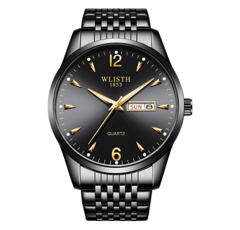 ibettertec Quarzuhr Quarzuhr Armbanduhr Edelstahl Herren Uhr, Multifunktionsuhr Herrenuhr, (Edelstahl Armbanduhr, Chronograph Herrenuhr, Geschenkebox, Armbandkürzer & Etui, Edelstahlarmband) von ibettertec