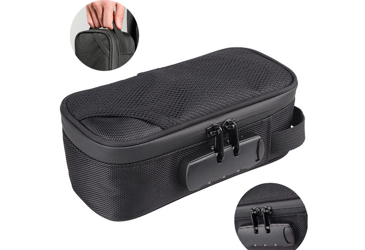 ibettertec Taschenorganizer Handtaschen Organizer Aufbewahrungstaschen mit Zahlenschloss (Geruchsneutrale Aufbewahrungsbox, Tabaktasche, Kabel Organizer, Geruchssicherer Behälter für Medizin), Geruchsdichte Tabaktasche von ibettertec