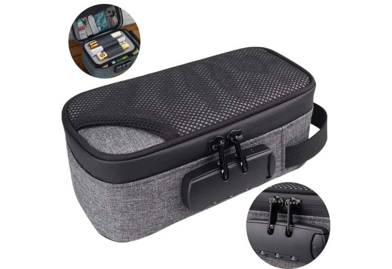 ibettertec Taschenorganizer Handtaschen Organizer Aufbewahrungstaschen mit Zahlenschloss (Geruchsneutrale Aufbewahrungsbox, Tabaktasche, Kabel Organizer, Geruchssicherer Behälter für Medizin), Geruchsdichte Tabaktasche von ibettertec