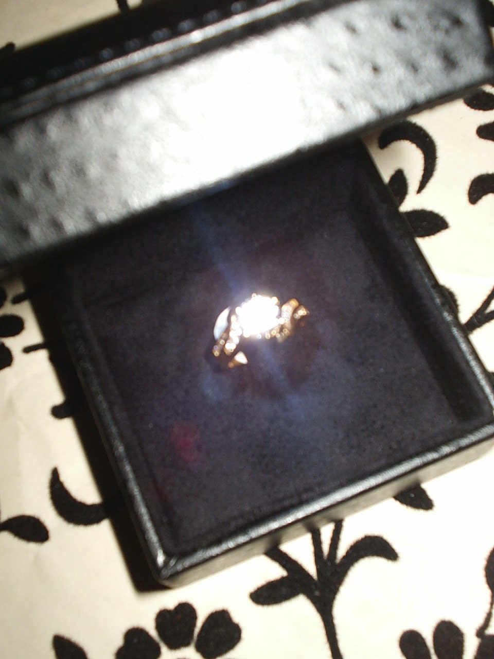 Braut Fancy Schwarz Leder/Wildleder Led Beleuchtete Verlobungsring Box Beleuchtet Präsentation Fall Floating Ring Design Andenken Display Braut Fancy Schwarz Leder/Wildleder Led Beleuchtete Verlobungsring Box Beleuchtet Präsentation Fall Floating Ring Design Andenken Display von iboxnyc