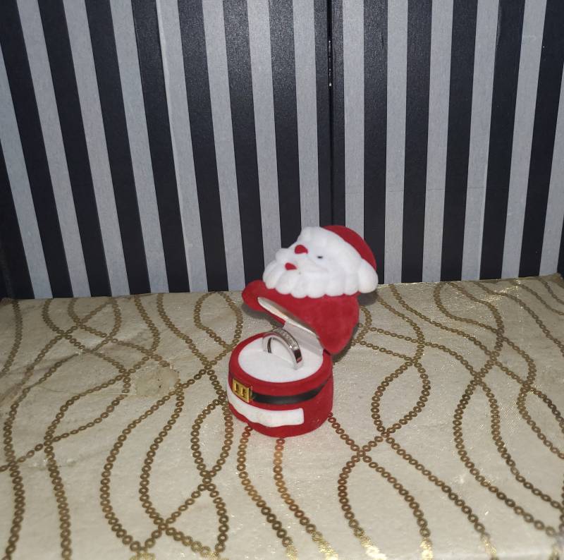 Neue Neuheit Weihnachten Ornament Weihnachtsmann Einzigartige Fancy Rot Weiß Samt Verlobungsring Geschenk Box Hochzeit Urlaub Vorschlag Ohrringe von iboxnyc