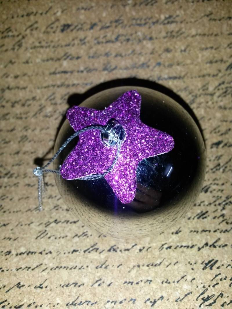 Neuheit Weihnachten Silber Ball Lila Stern Ornament Hängen Einzigartige Phantasie Verlobung Ring Box/Ohrringe Ehering Urlaub Vorschlag von iboxnyc