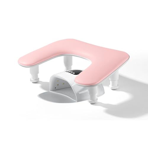 ibubu Upgrade Nagelarmauflage Höhenverstellung U-förmige Maniküre Handauflage Kissen Kissen Weiches PU-Leder Abnehmbarer Nail Art Handständer Halter Reposabrazos Para Manicura für Nägel Tech Pink von ibubu