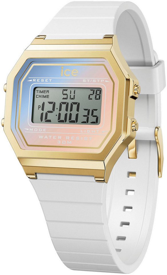 ice-watch Chronograph ICE digit retro sunset - Small 022718, Quarzuhr, Armbanduhr, Damenuhr, digital, Silikonarmband, Stoppfunktion ice-watch Chronograph ICE digit retro sunset - Small 022718, Quarzuhr, Armbanduhr, Damenuhr, digital, Silikonarmband, Stoppfunktion von ice-watch