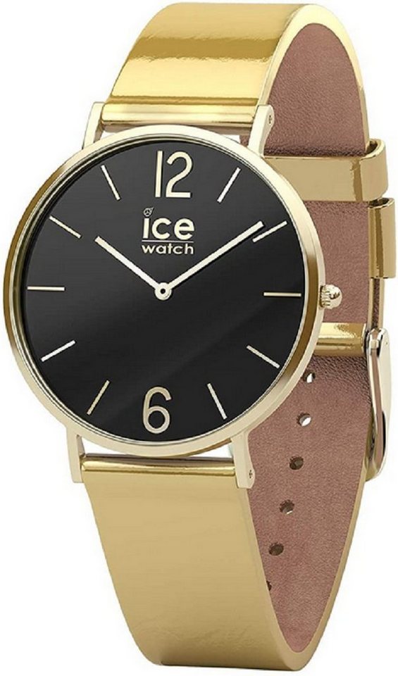 ice-watch Quarzuhr, ICE-WATCH - CITY sparkling Metal Gold - Gold Damenuhr mit Lederarmband - 015084 (Extra small) von ice-watch