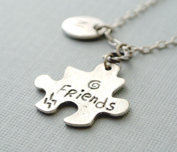 Puzzle Halskette, Freunde Initial Personalisierte Monogramm Halskette Puzzle Halskette, Freunde Initial Personalisierte Monogramm Halskette von iceblues