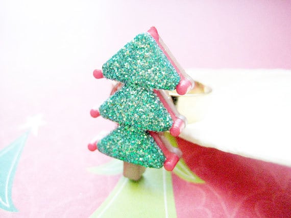 Weihnachtsbaum Ring, Halskette, Weihnachtsschmuck, Winter Geheime Sant Geschenk, Urlaub Schmuck, Charm von iceblues