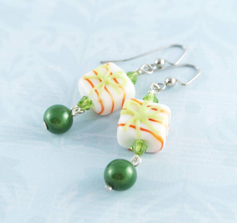 Weihnachtsgeschenk Ohrringe Geschenk Für Beste Freundin - Geschenkpaket Ohrringe - Baumeln Urlaub Schmuck - Winter Wichtelgeschenk von iceblues