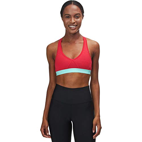 Icebreaker Damen Sprite Racerback Bra Funktionsunterwäsche, Ember Red/ Aqua Splash, XS von icebreaker