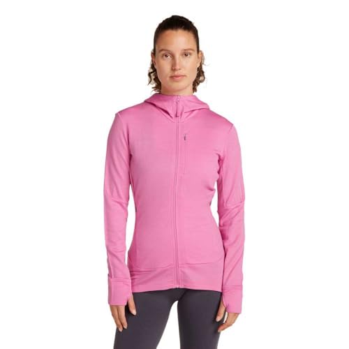 Icebreaker Damen Standard Merino 260 Quantum Long Sleeve Zip Hoodie Pop von icebreaker