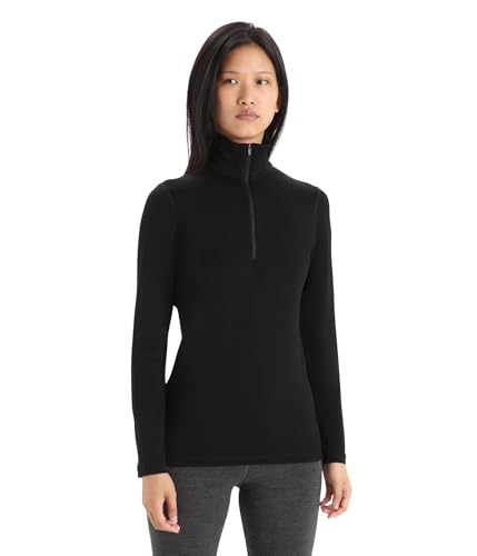 Icebreaker Damen Standard Merino 260 Tech Long Sleeve Half Zip Schwarz von icebreaker