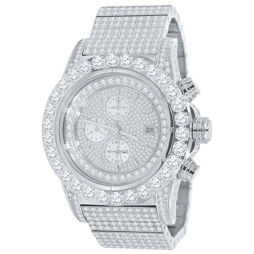 .iced-out. Zirkonia Edelstahl Automatic Uhr - Silber von .iced-out.