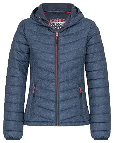 icefeld Damen Jacke/Steppjacke/Isolationsjacke, Marineblau-meliert in M von icefeld