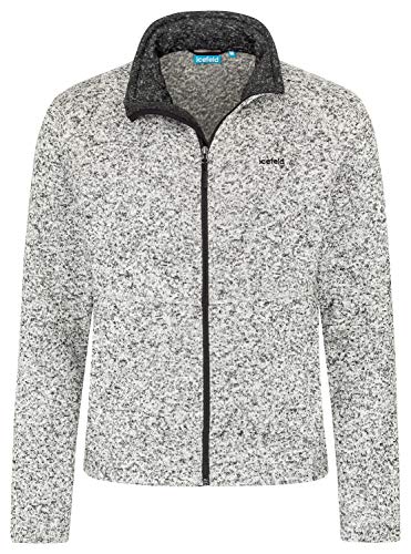 icefeld Herren Fleece Jacke in grau,marineblau oder schwarz meliert (M, grau) von icefeld