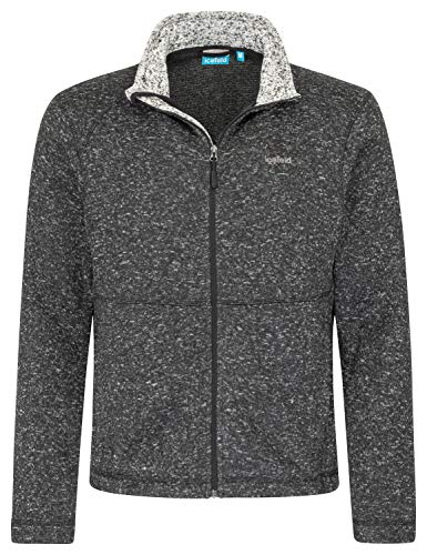 icefeld Herren Fleece Jacke in grau,marineblau oder schwarz meliert (XL, schwarz) von icefeld