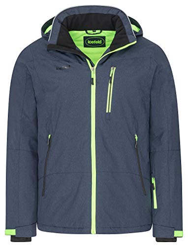 icefeld Herren Winterjacke/Skijacke/Snowboardjacke blau/grün-gecko in Größe XL von icefeld
