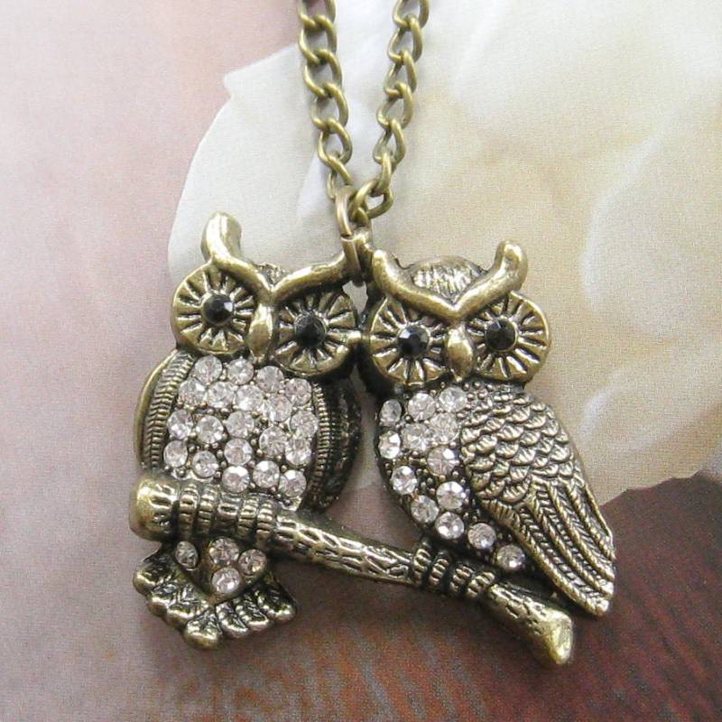 Schöne Owl Paar Halskette | Langkettigen von icerose11