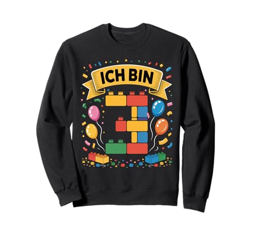 Kinder Bausteine Geburtstag Junge Mädchen 3 Jahre alt Sweatshirt Kinder Bausteine Geburtstag Junge Mädchen 3 Jahre alt Sweatshirt von ich bin 3 Building Blocks
