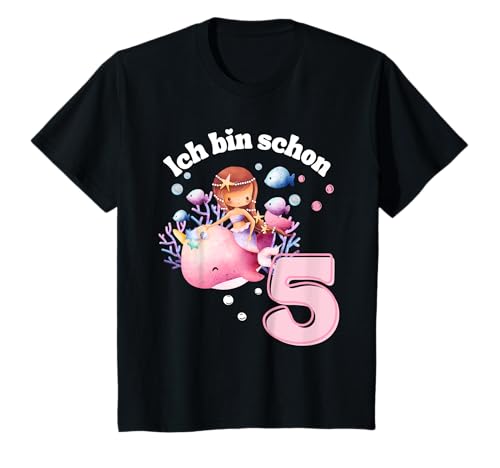 Ich bin schon 5 / 5 geburtstag mädchen Meerjungfrau T-Shirt von ich bin 5 shirt mädchen Meerjungfrauen