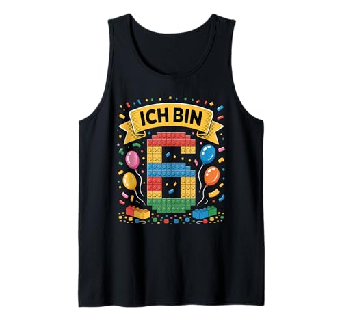 Kinder Bausteine Geburtstag Junge Mädchen 6 Jahre alt Tank Top von ich bin 6 Building Blocks