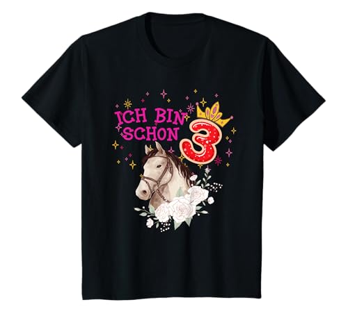 Ich bin schon 3 Mädchen Pferd T-Shirt Ich bin schon 3 Mädchen Pferd T-Shirt von ich bin schon 3 mädchen pferd geburstag geschenk