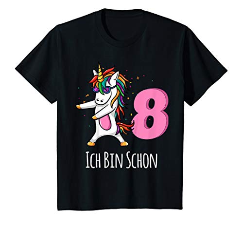 Kinder Geburtstag Kind 8 Jahre Mädchen Einhorn 8. Geburtstag T-Shirt von ich bin schon 8 Geburtstags Mädchen