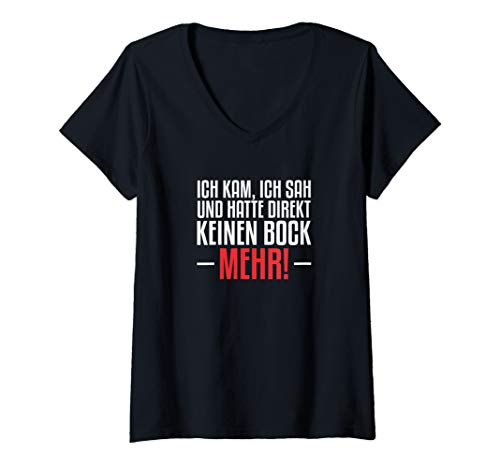 Damen ich kam sah und hatte keinen bock mehr T-Shirt mit V-Ausschnitt Damen ich kam sah und hatte keinen bock mehr T-Shirt mit V-Ausschnitt von ich kam sah und hatte keinen bock mehr