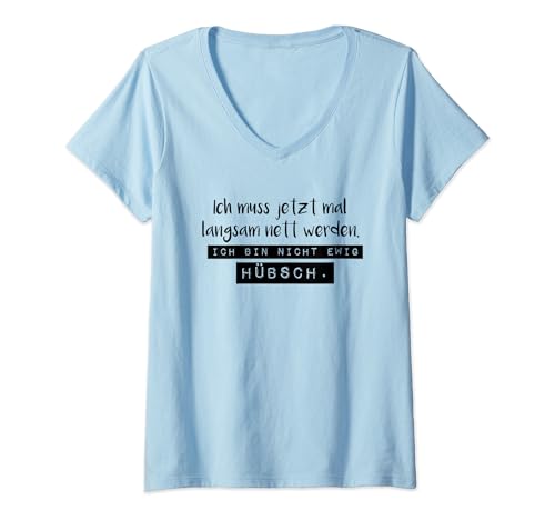 Damen ich muss jetzt mal langsam nett werden T-Shirt mit V-Ausschnitt Damen ich muss jetzt mal langsam nett werden T-Shirt mit V-Ausschnitt von ich muss jetzt mal langsam nett werden shirt