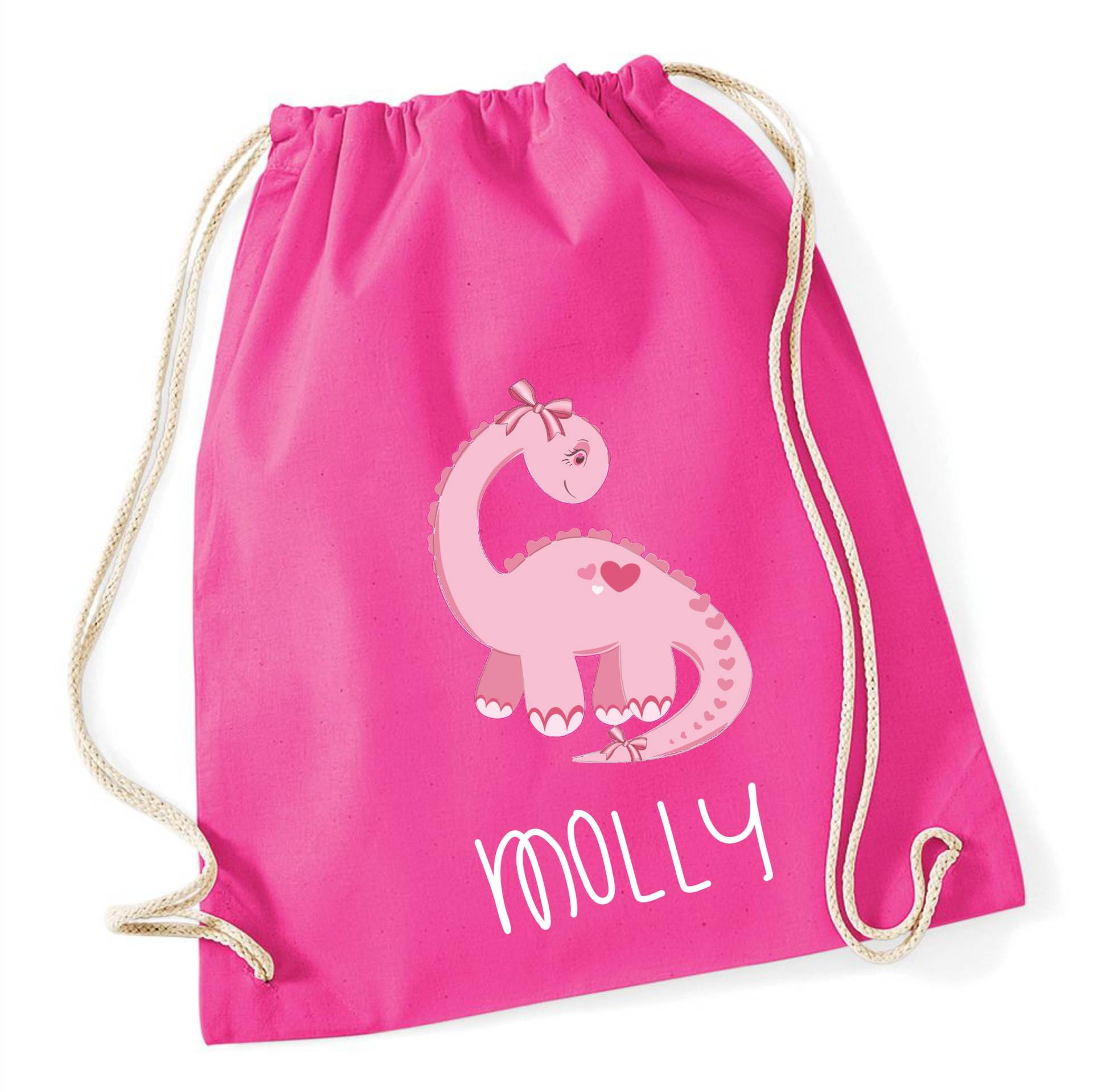 Personalisierter Name Dinosaurier Rosa, Turnbeutel, 7 Farben, Taschen Zurück Zu Schulgeschenken Benutzerdefinierte Taschen, Sporttasche Für Kinder von icklepeanuts