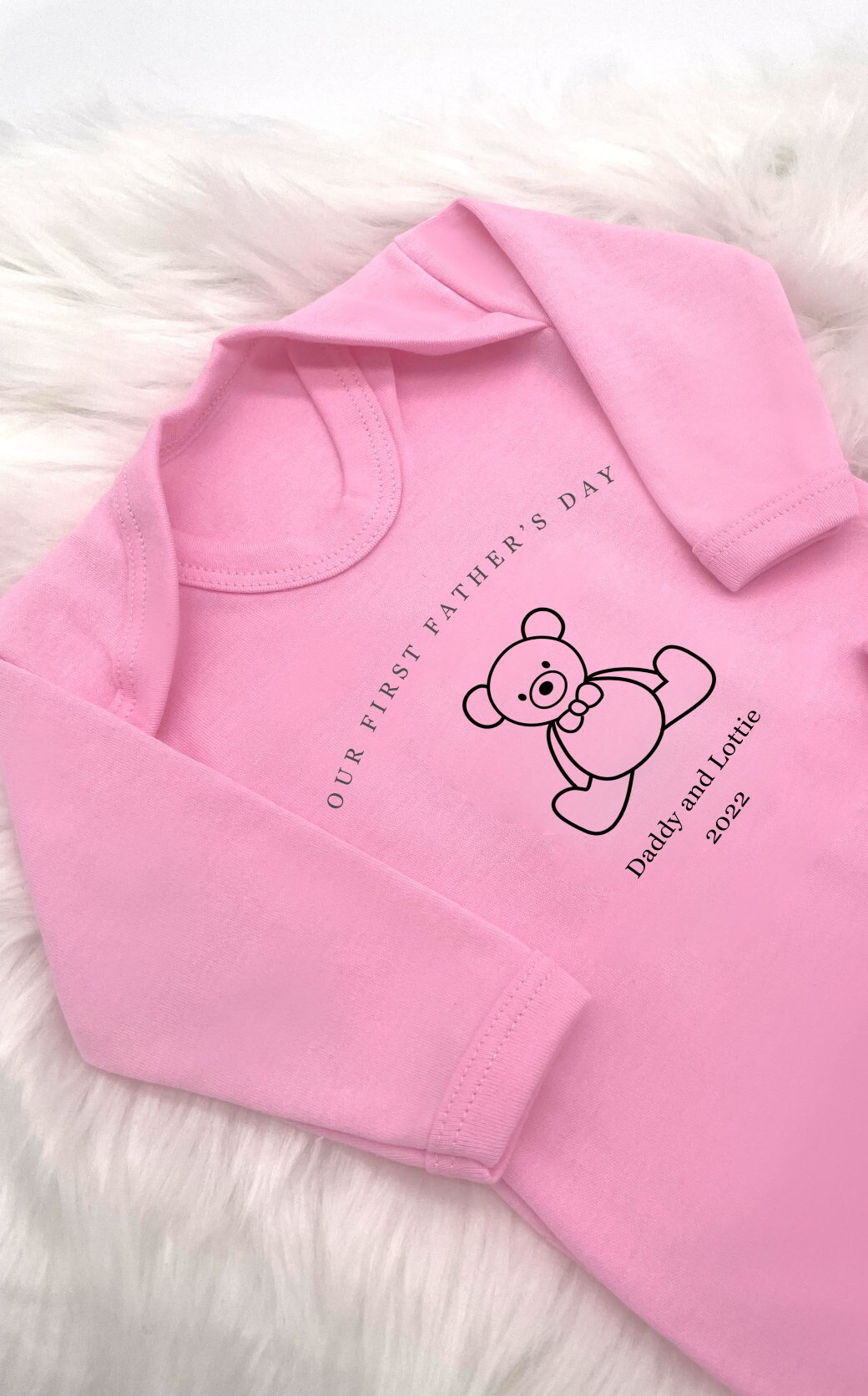 Personalisierter Unserer 1.vatertag 2024 Babygrow Schlafanzug-strampler-Vatertagsgeschenk Neues Baby von icklepeanuts