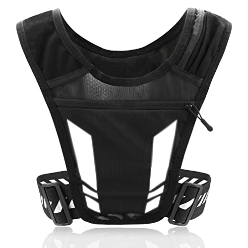 icyant Laufen Handyhalter Weste Brust Handyhalter mit 4 Taschen Leichtes Training Reflektierende Laufweste Sport Jogging Weste Verstellbarer Bund für Laufen, Fitnessstudio, Radfahren, Damen und Herren von icyant