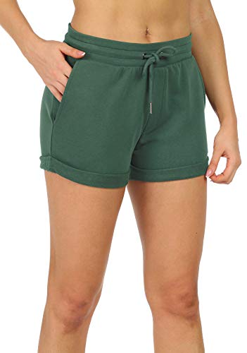 icyzone Damen Sport Kurze Hose Laufshorts Jogginghose Sommer Sportshorts Atmungsaktiv Running Gym Shorts (L, Fir) von icyzone