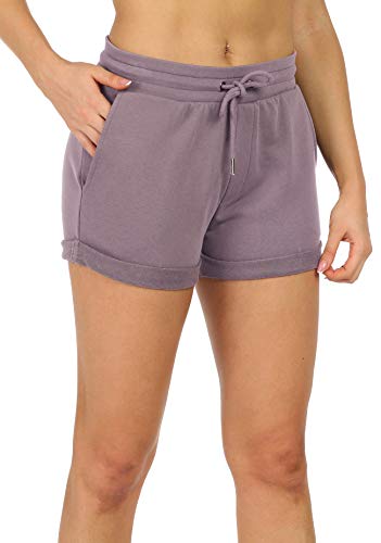 icyzone Damen Sport Kurze Hose Laufshorts Jogginghose Sommer Sportshorts Atmungsaktiv Running Gym Shorts (S, Lilac) von icyzone