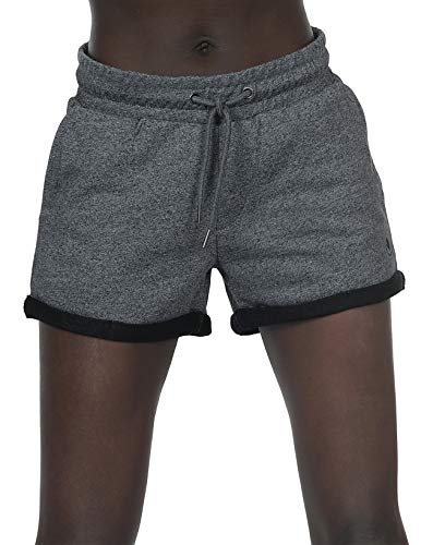 icyzone Damen Sport Kurze Hose Laufshorts Jogginghose Sommer Sportshorts Atmungsaktiv Running Gym Shorts (S, Charcoal) von icyzone