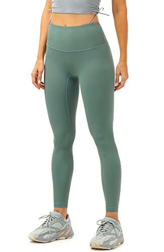 icyzone Damen Sport Leggings Blickdicht 7/8 Sporthose High Waist Yoga Hose Fitness Leggins (L, Tidewater Teal) von icyzone