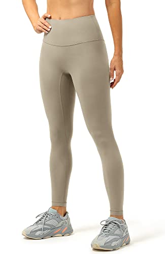 icyzone Damen Sport Leggings Blickdicht 7/8 Sporthose High Waist Yoga Hose Fitness Leggins (M, Gravel) von icyzone