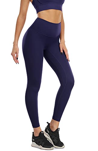 icyzone Damen Sport Leggings Blickdicht 7/8 Sporthose High Waist Yoga Hose Fitness Leggins (S, Indigo) von icyzone