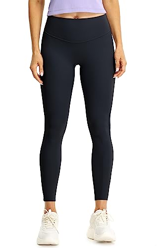 icyzone Damen Sport Leggings Hohe Taille Gerippte Sporthose Fitness Gym Leggings Yoga Pants (Black, L) von icyzone