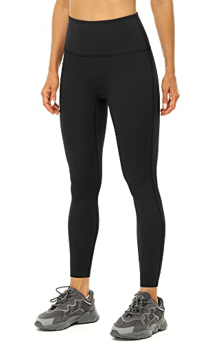 icyzone Damen Sport Leggings Hohe Taille Yoga Leggins Sporthose Fitness Gym Hose (L, Black) von icyzone