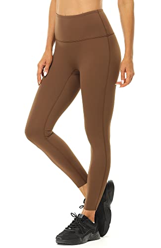 icyzone Damen Sport Leggings Hohe Taille Yoga Leggins Sporthose Fitness Gym Hose (M, Chestnut Brown) von icyzone