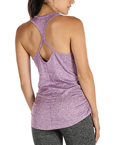 icyzone Damen Sport Yoga Tank Top - Fitness Gym Ärmelloses Shirt Trainings Top (S, Lavender) von icyzone