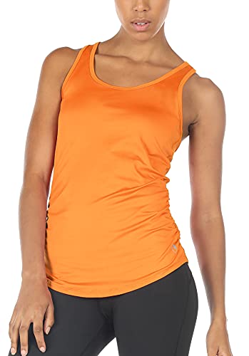 icyzone Damen Sport Yoga Tank Top - Fitness Gym Ärmelloses Shirt Trainings Top (XL, Dark Cheddar) von icyzone