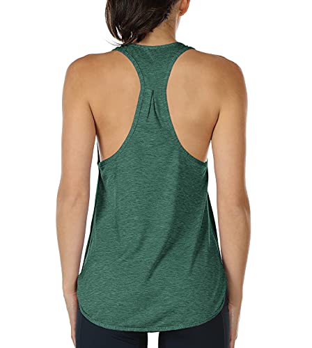 icyzone Yoga Sport Tank Top Damen Racerback Lauftop Fitness Running Shirt Oberteile (S, Army) von icyzone